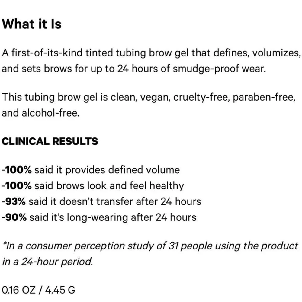 🌻 MILK MAKEUP Grind Dark Brown High Roll Defining & Volume Tubing Brow Gel